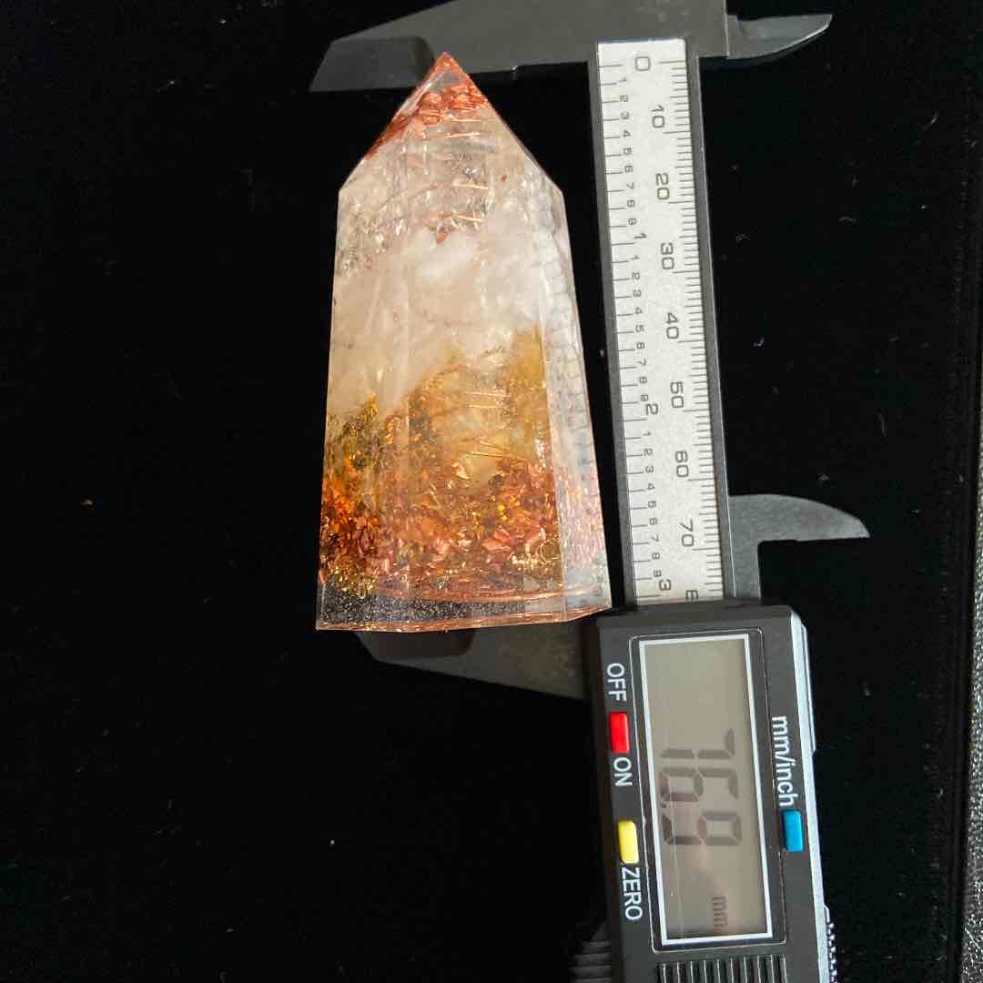 シトリン　大きなポイント　クラスターオルゴナイト