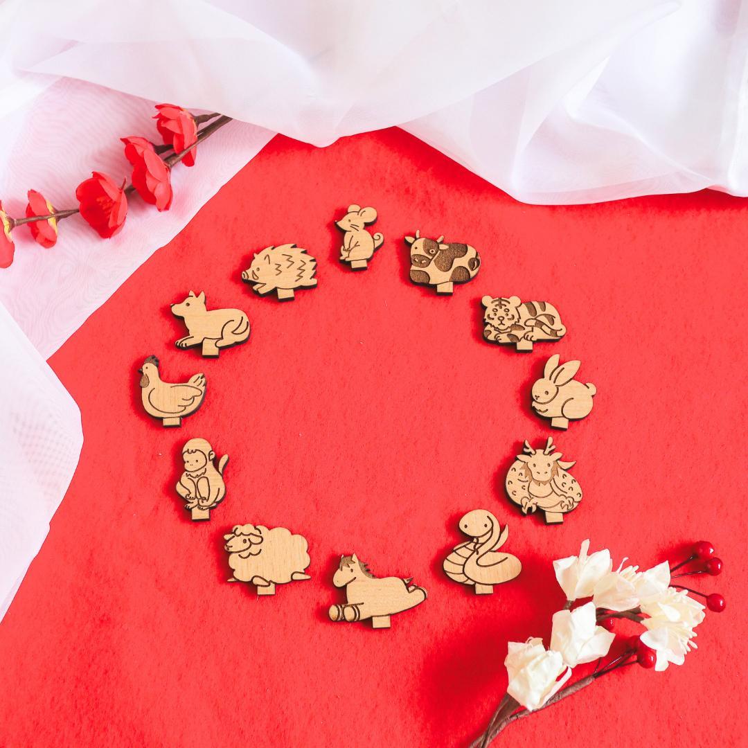 縁起の十二支飾り　干支飾り　置物　干支　馬　午　蛇　正月　正月飾り