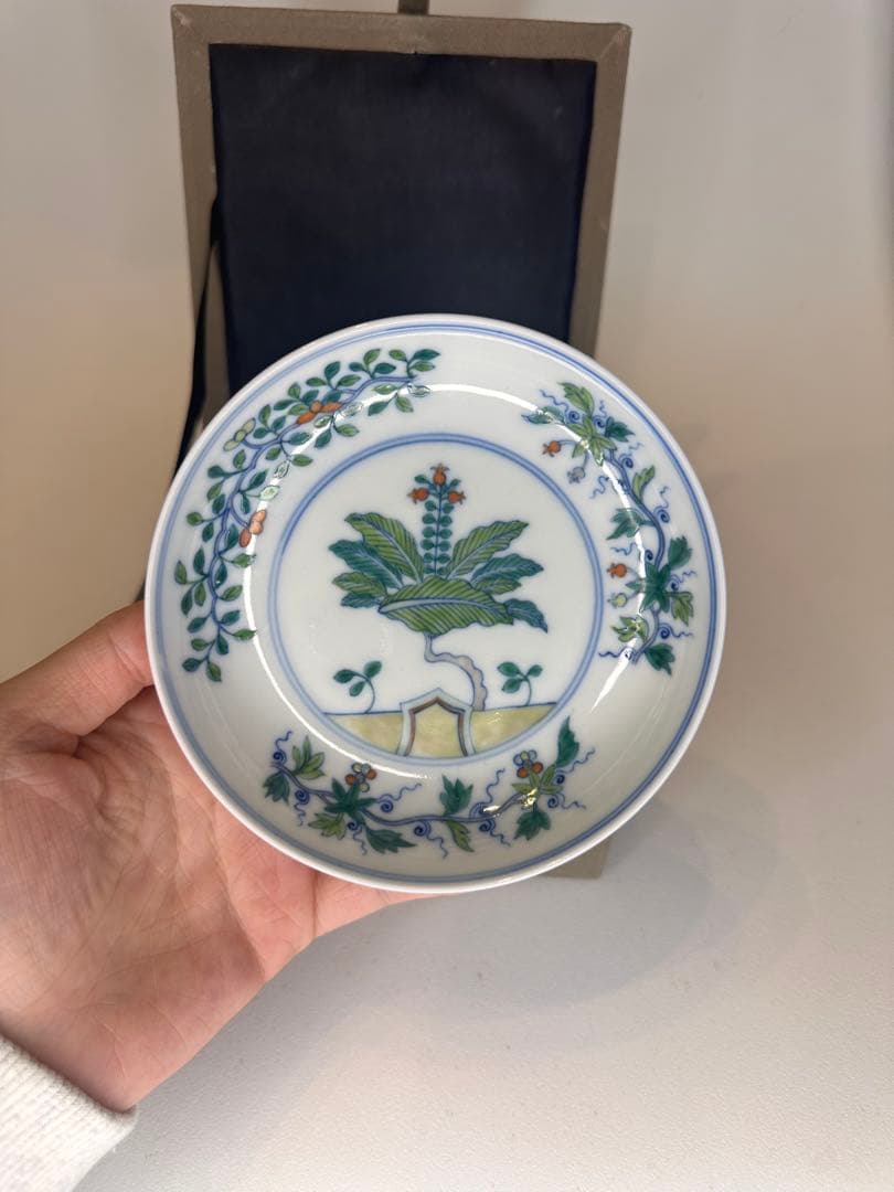 清時代 大清乾隆年製 底款 小皿 賞皿 中国古陶磁 錦