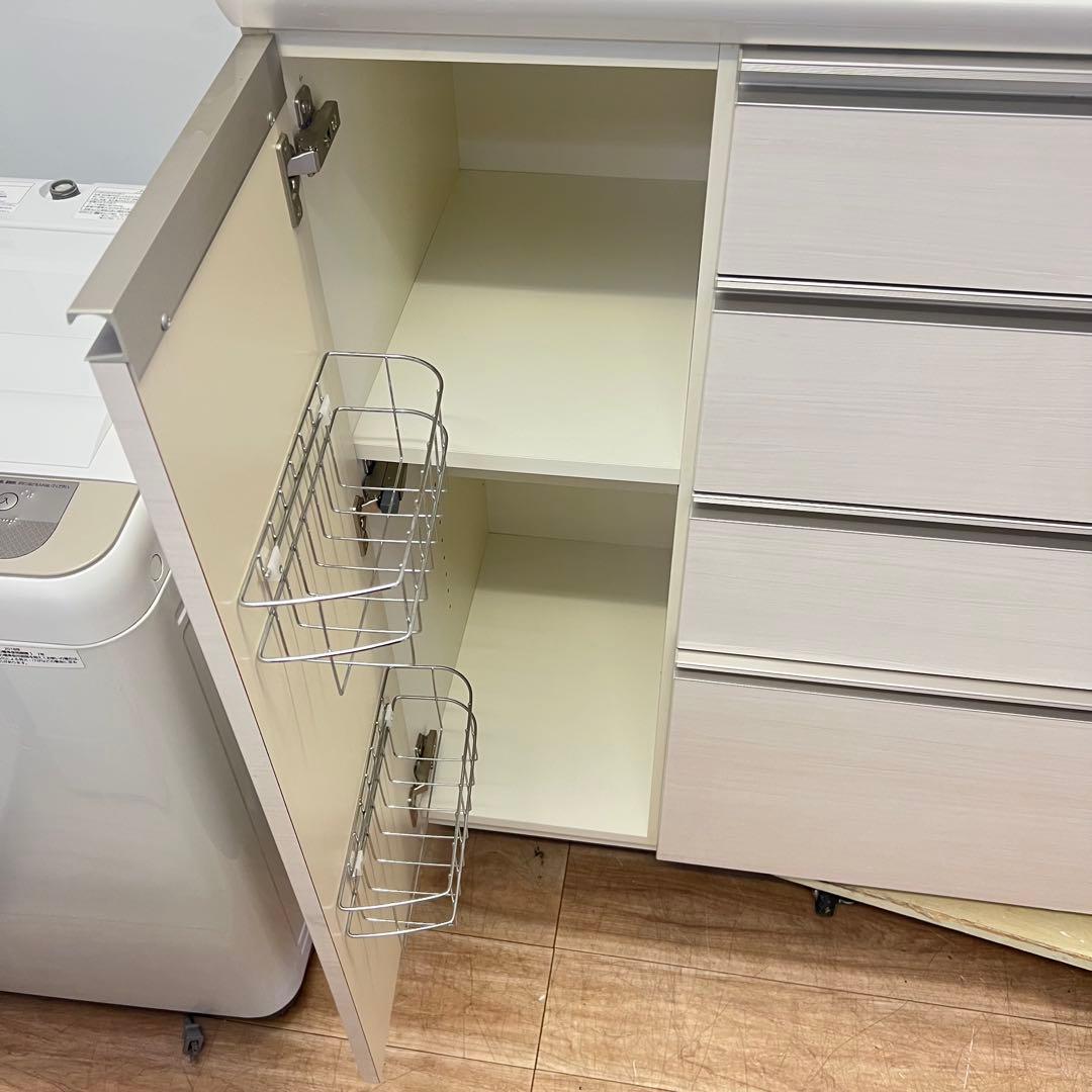 送料込み　パモウナ ホワイト　キッチンカウンター　食器棚