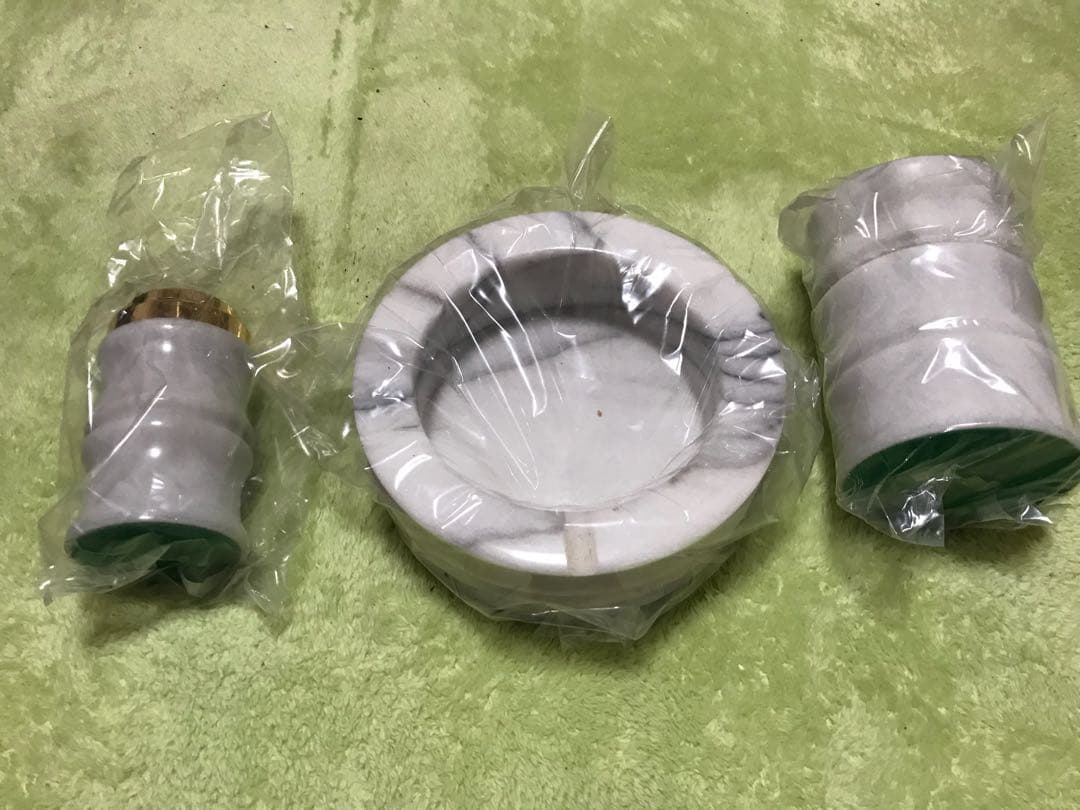 大理石柄の灰皿セット