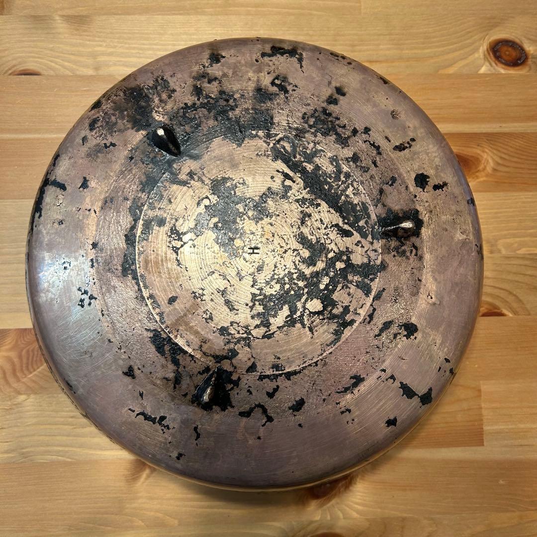 《打ち粉》純銅製 天ぷら鍋 持ち手付き 32.5cm