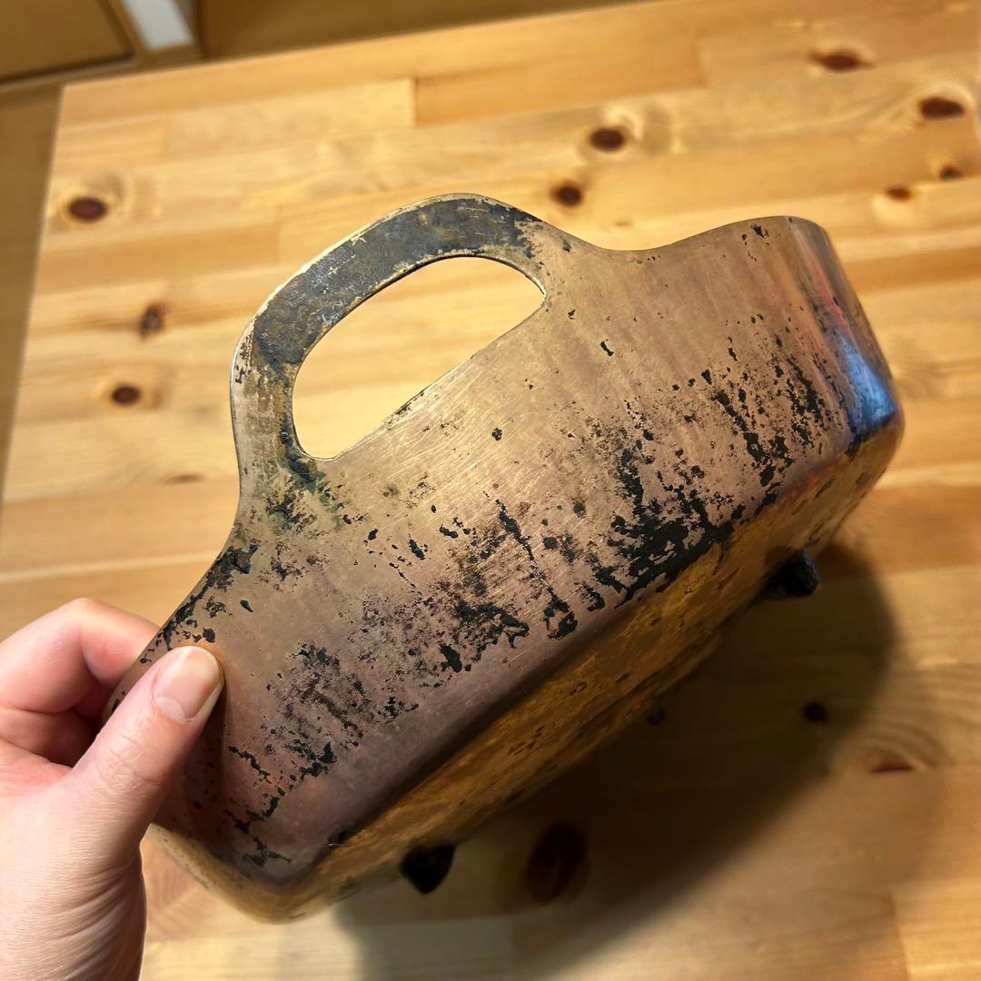 《打ち粉》純銅製 天ぷら鍋 持ち手付き 32.5cm