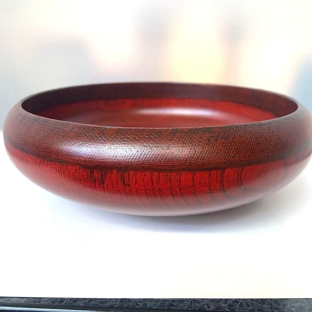 完全未使用品 紅布着 菓子鉢 会津塗 布着せ塗り 漆塗り 鈴木誠一郎作