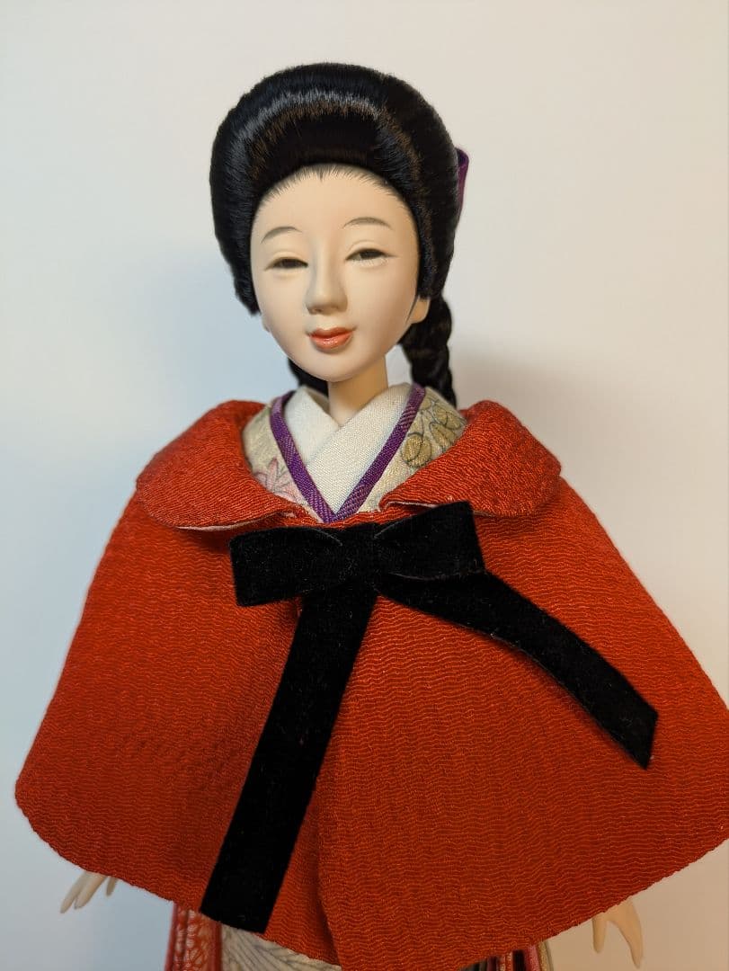 手縫い着物 花柄友禅振袖とケープ 1/6ドール、ジェニー、momoko用