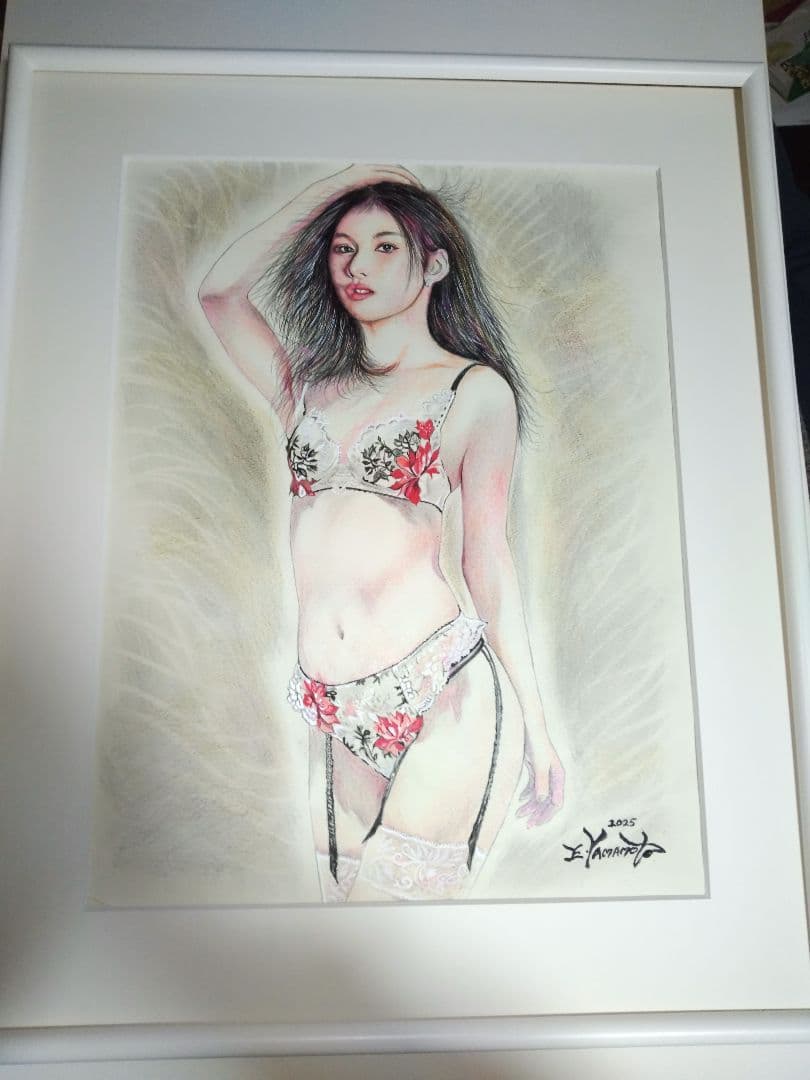 裸婦、美人画、絵画６号、しなりS山本英二、真作、肉筆、高塚省吾、森本草介。