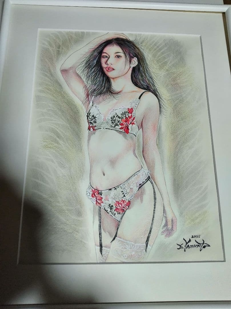 裸婦、美人画、絵画６号、しなりS山本英二、真作、肉筆、高塚省吾、森本草介。