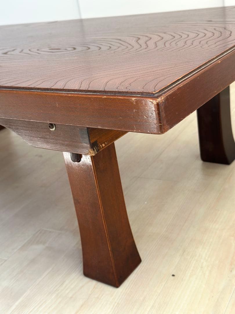 【送料込み】ちゃぶ台 座卓 ローテーブル 折り畳み 天然木　昭和　ヴィンテージ