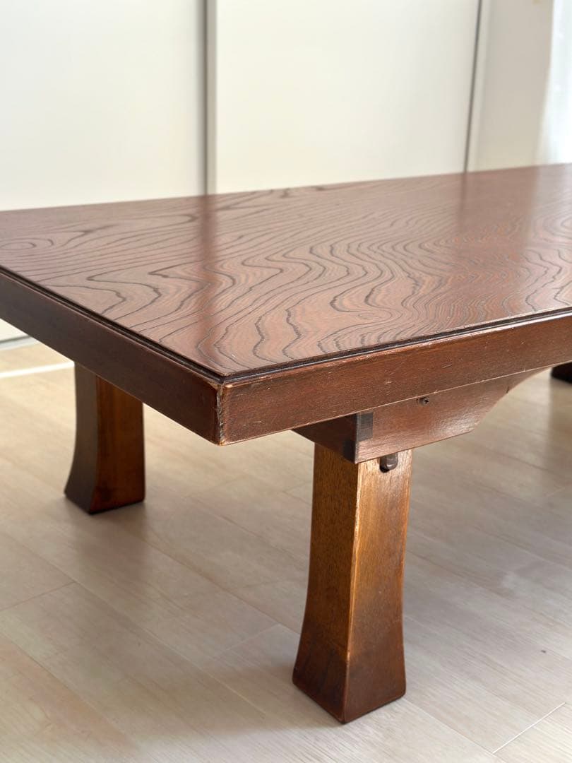 【送料込み】ちゃぶ台 座卓 ローテーブル 折り畳み 天然木　昭和　ヴィンテージ