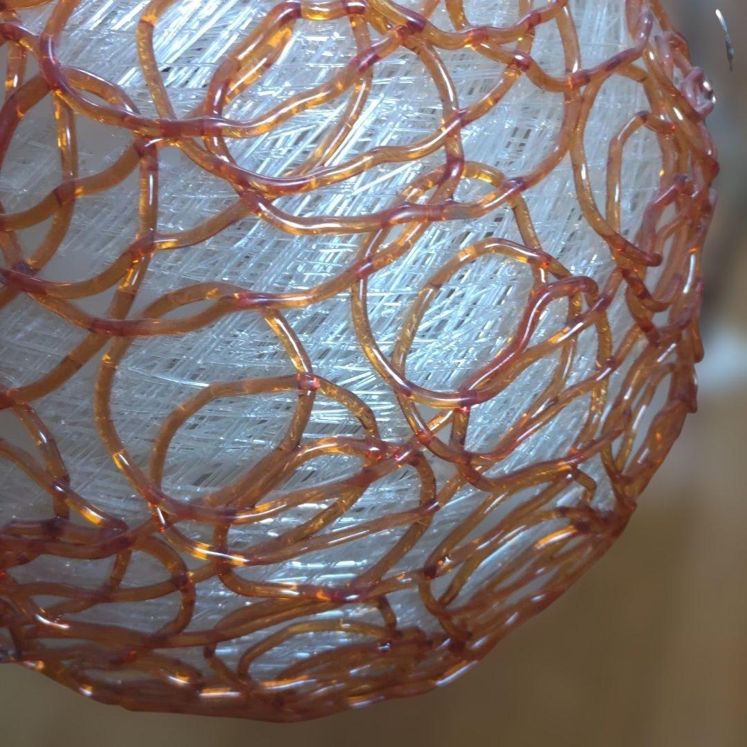 希少 スパゲッティランプ オレンジ球形 ペンダントライト アメリカ