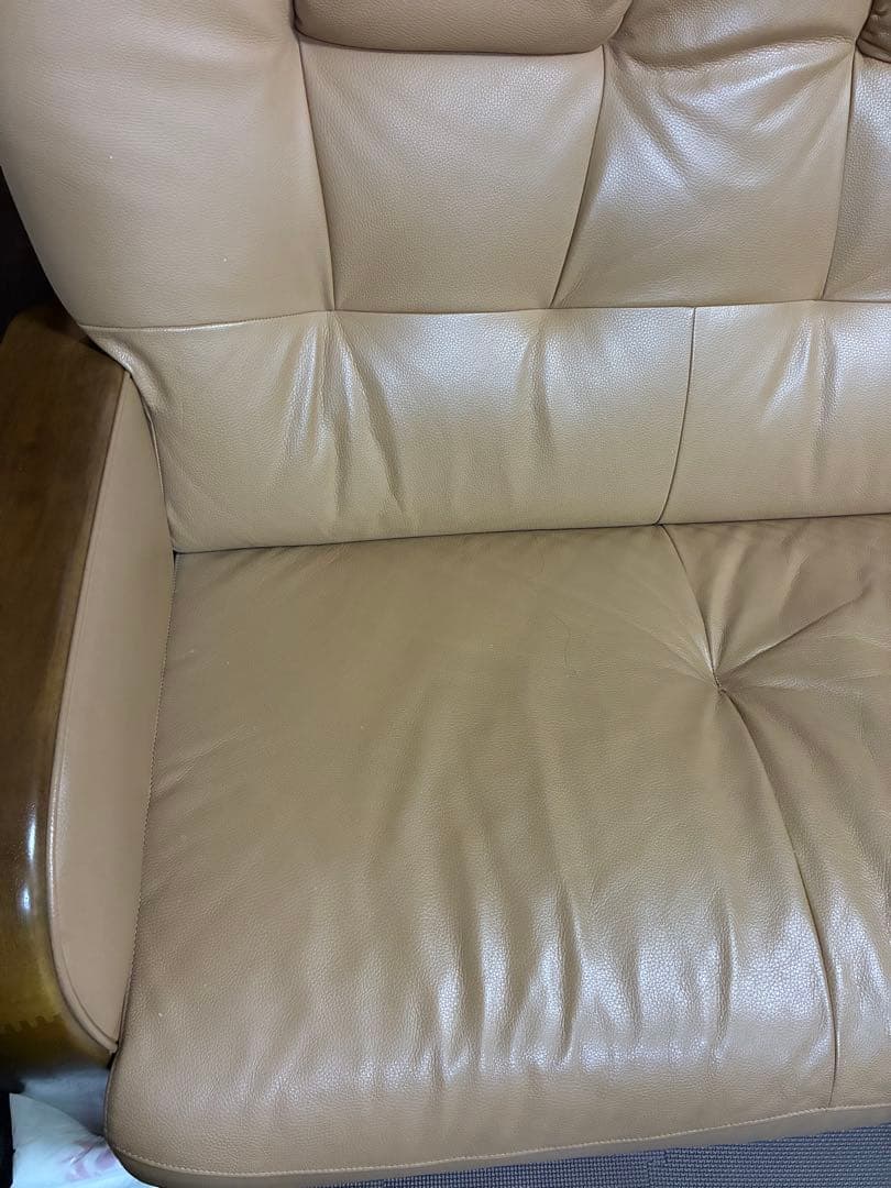 15,000円引き‼️ カリモク　３人掛けソファ　ハイバック仕様　天然皮革