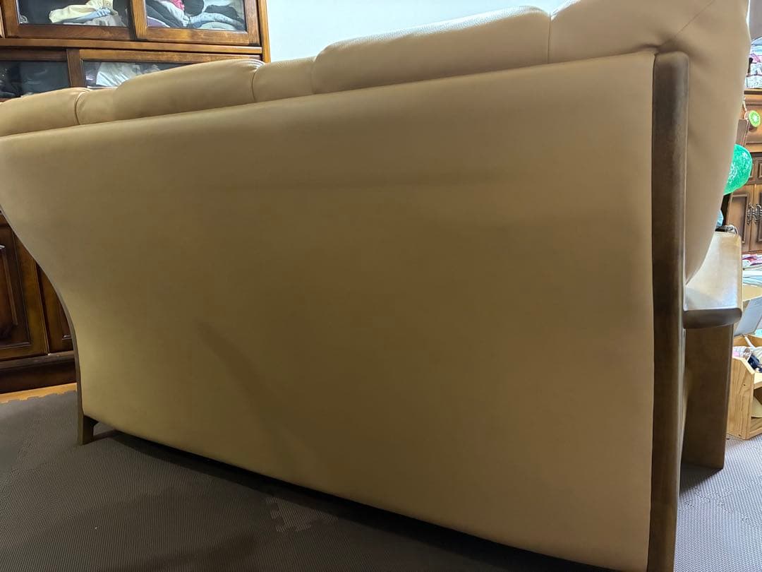 15,000円引き‼️ カリモク　３人掛けソファ　ハイバック仕様　天然皮革