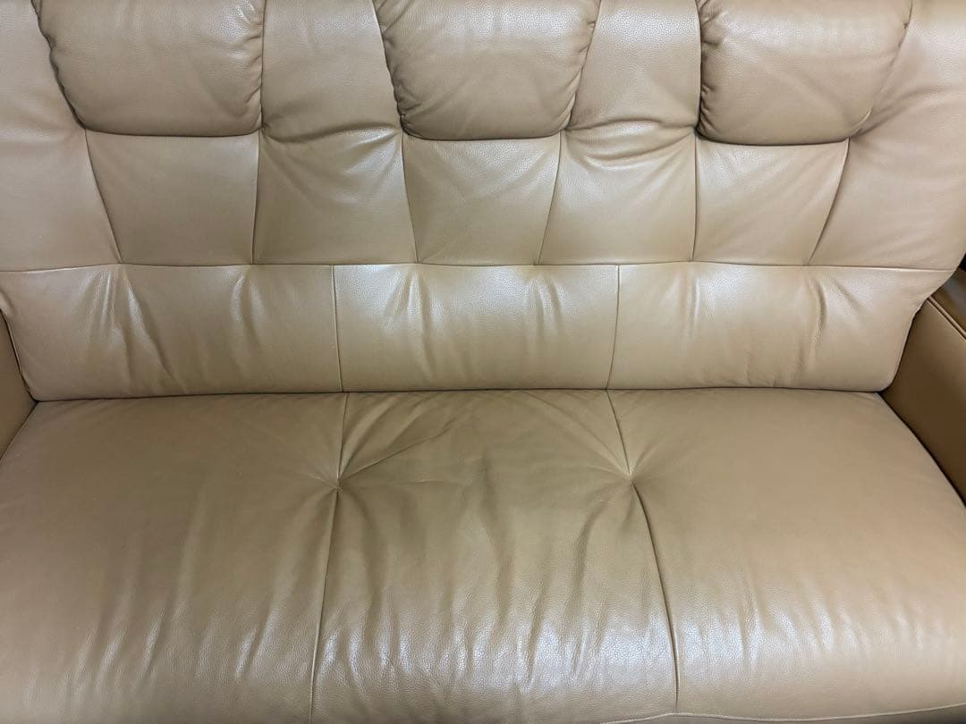 15,000円引き‼️ カリモク　３人掛けソファ　ハイバック仕様　天然皮革