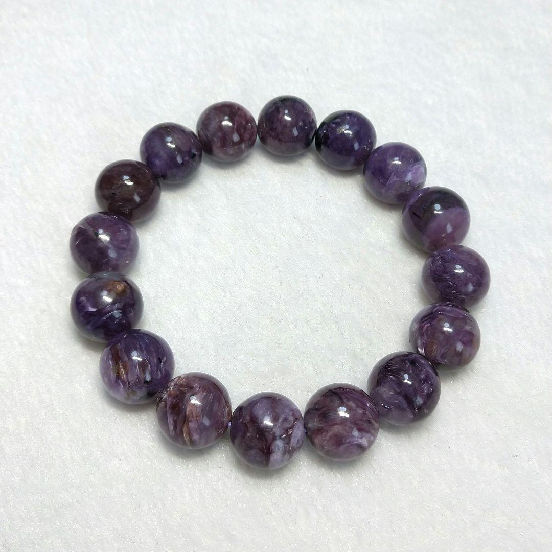 【良質,美品】天然チャロアイト《藤色》　ブレスレット　世界三大ヒーリングストーン