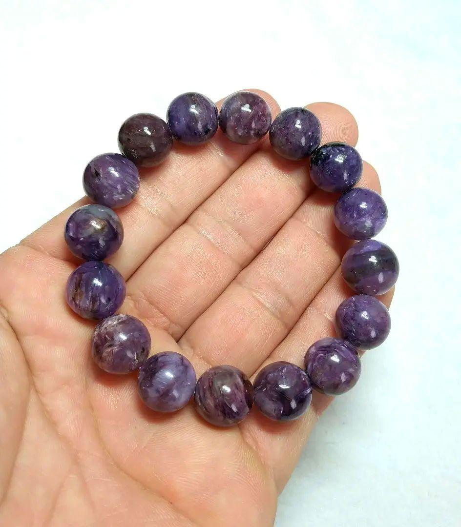 【良質,美品】天然チャロアイト《藤色》　ブレスレット　世界三大ヒーリングストーン