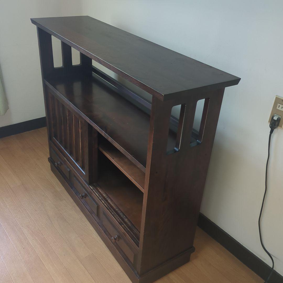 北海道民芸家具 樺無垢材茶棚　 　茶タンス/茶箪笥/食器棚/サイドボード