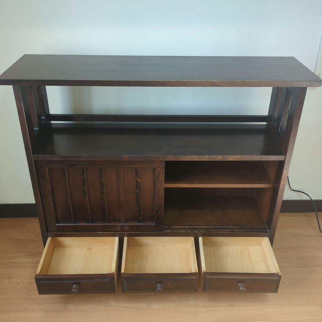 北海道民芸家具 樺無垢材茶棚　 　茶タンス/茶箪笥/食器棚/サイドボード