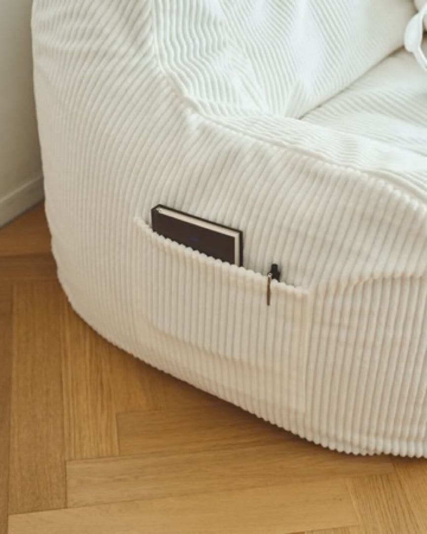 【引取優先】HUGME 2人掛けビーズソファ Ivory