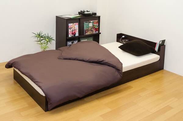 【時間指定不可】Alta　コンセント付きローベッド　BK/DBR/NA