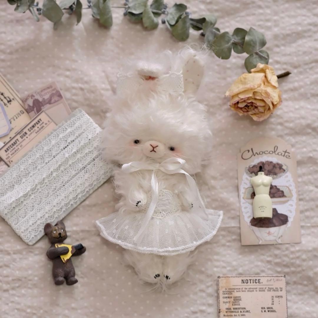 マシュマロ白兎 アーティストベア 海外作家様 ハンドメイド ぬいぐるみ バニー