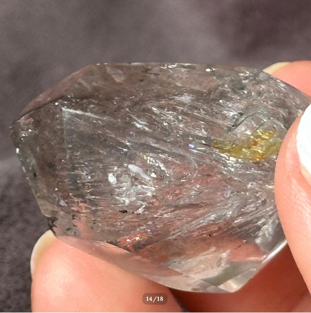 【水入り 水晶】アイリス クォーツ フリーフォーム エンハイドロ リモナイト