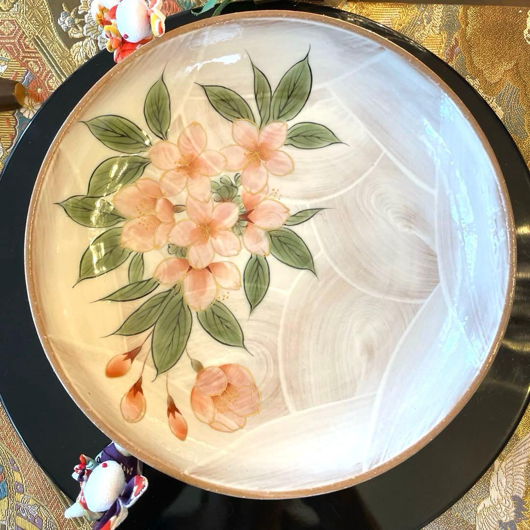 京焼　清水焼 陶あん　土渕陶庵　とうあん　桜　さくら　絵付け　浅鉢　1点