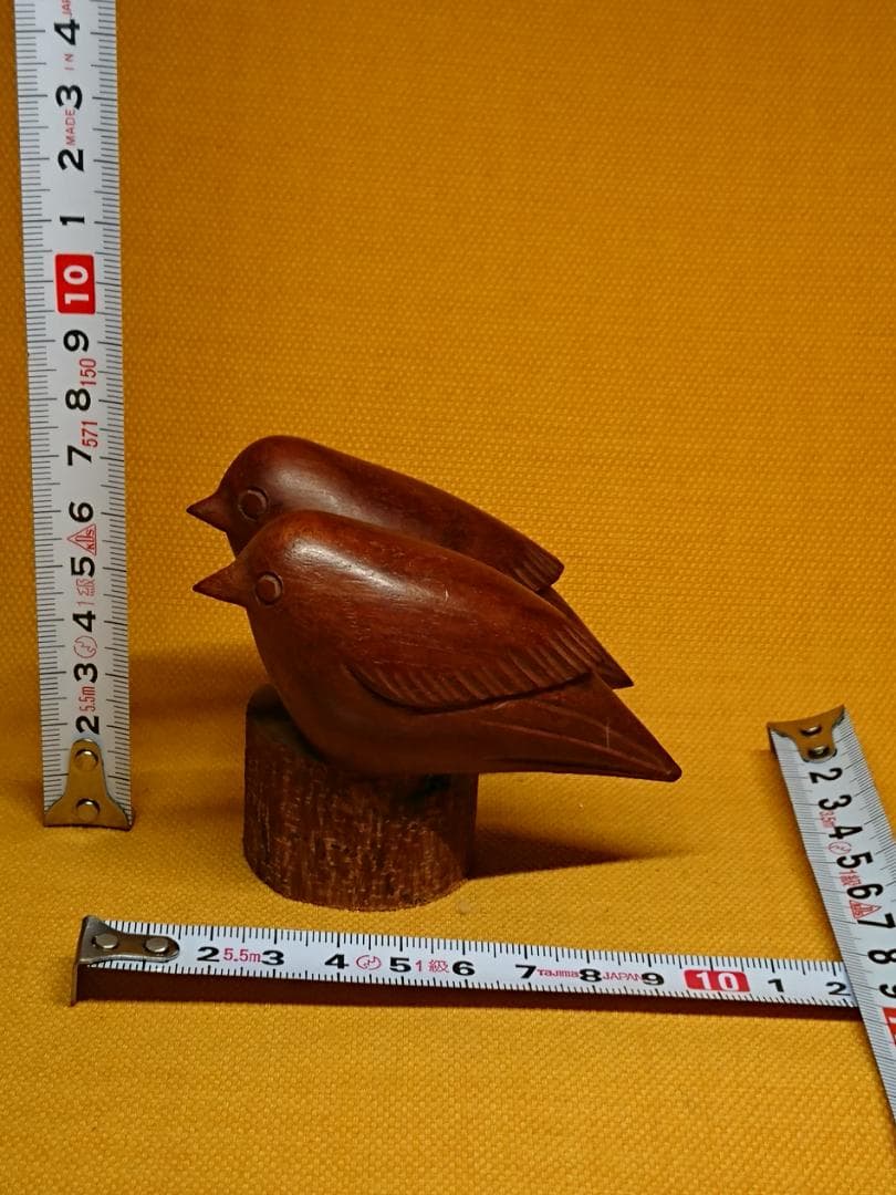 【美品】とり　鳥　木彫り　オブジェ　置物　インテリア　工芸品　美術品　A2597