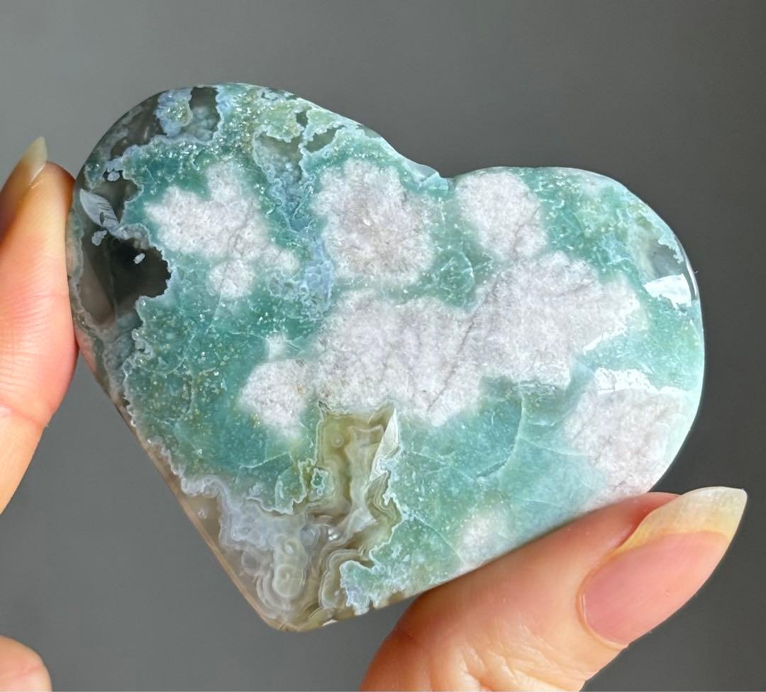 Ruby様　グリーン桜瑪瑙　ハート　雫　スフィア