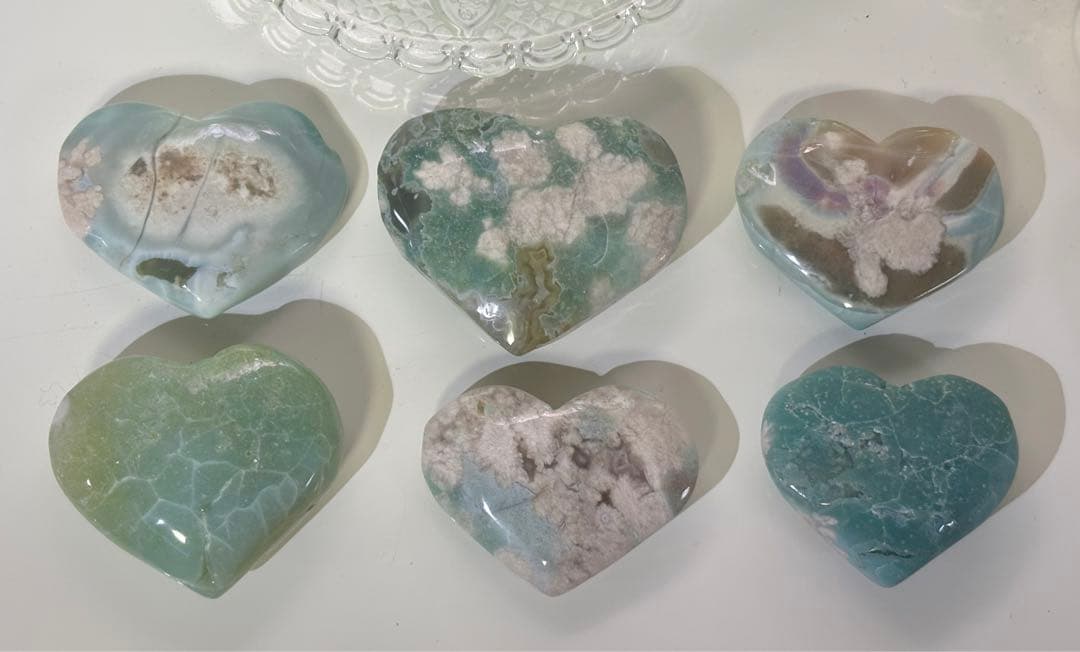 Ruby様　グリーン桜瑪瑙　ハート　雫　スフィア