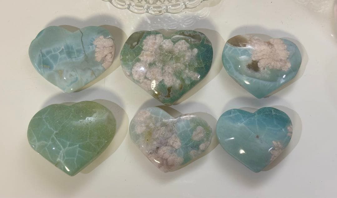 Ruby様　グリーン桜瑪瑙　ハート　雫　スフィア