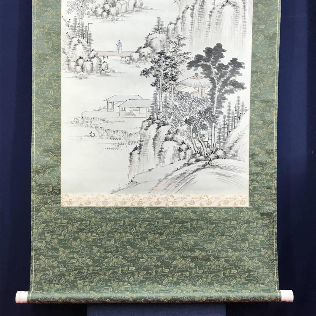 真作/浦上春栞/山水人物画賛/山水図/掛軸☆宝船☆AH-587 - メルカリ