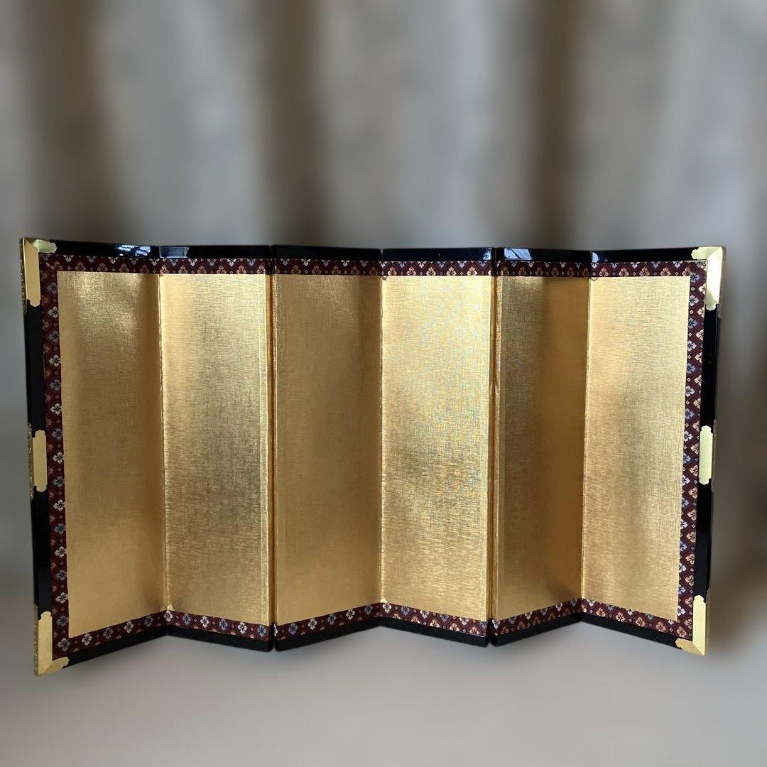お買得金屏風びょうぶ二枚組パーテーション雛祭り豪華ゴールド祝ムード