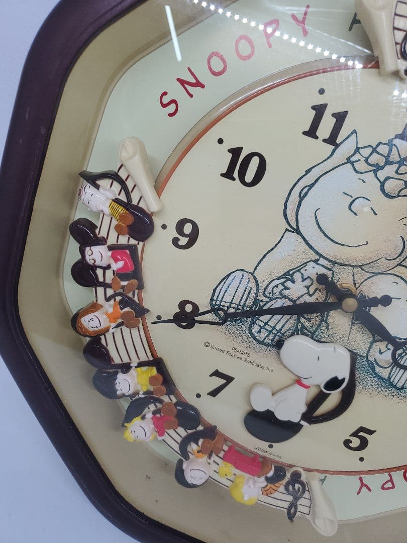 動作確認済 からくり時計 スヌーピー 壁掛け時計 シチズン SNOOPY
