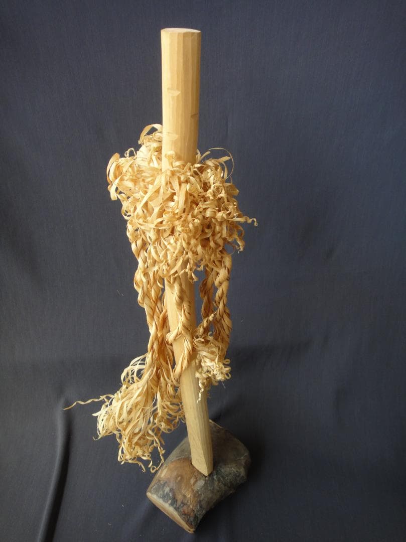 希少 アイヌ イナウ　60cm　台座付き アイヌ儀式