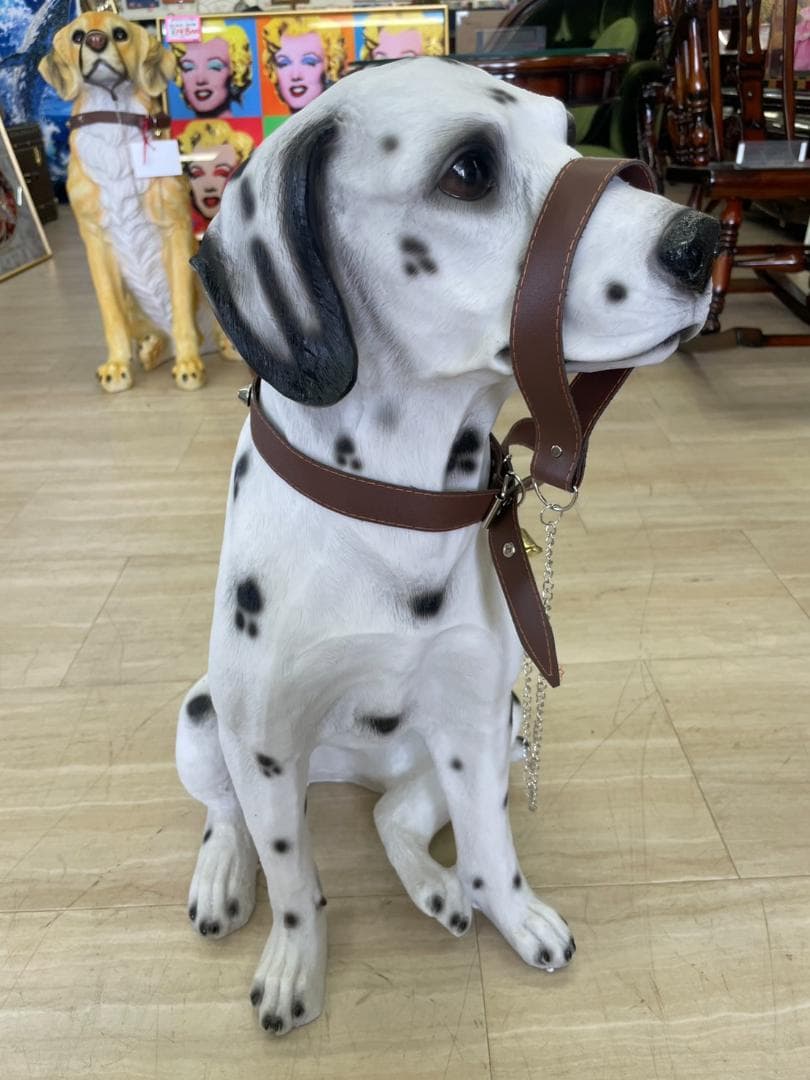 ダルメシアン　置物　オブジェ　犬　いぬ　玄関　エントランス　ガーデン　庭　ドック