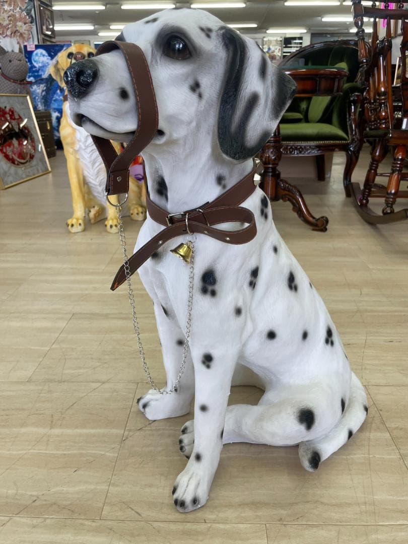 ダルメシアン　置物　オブジェ　犬　いぬ　玄関　エントランス　ガーデン　庭　ドック