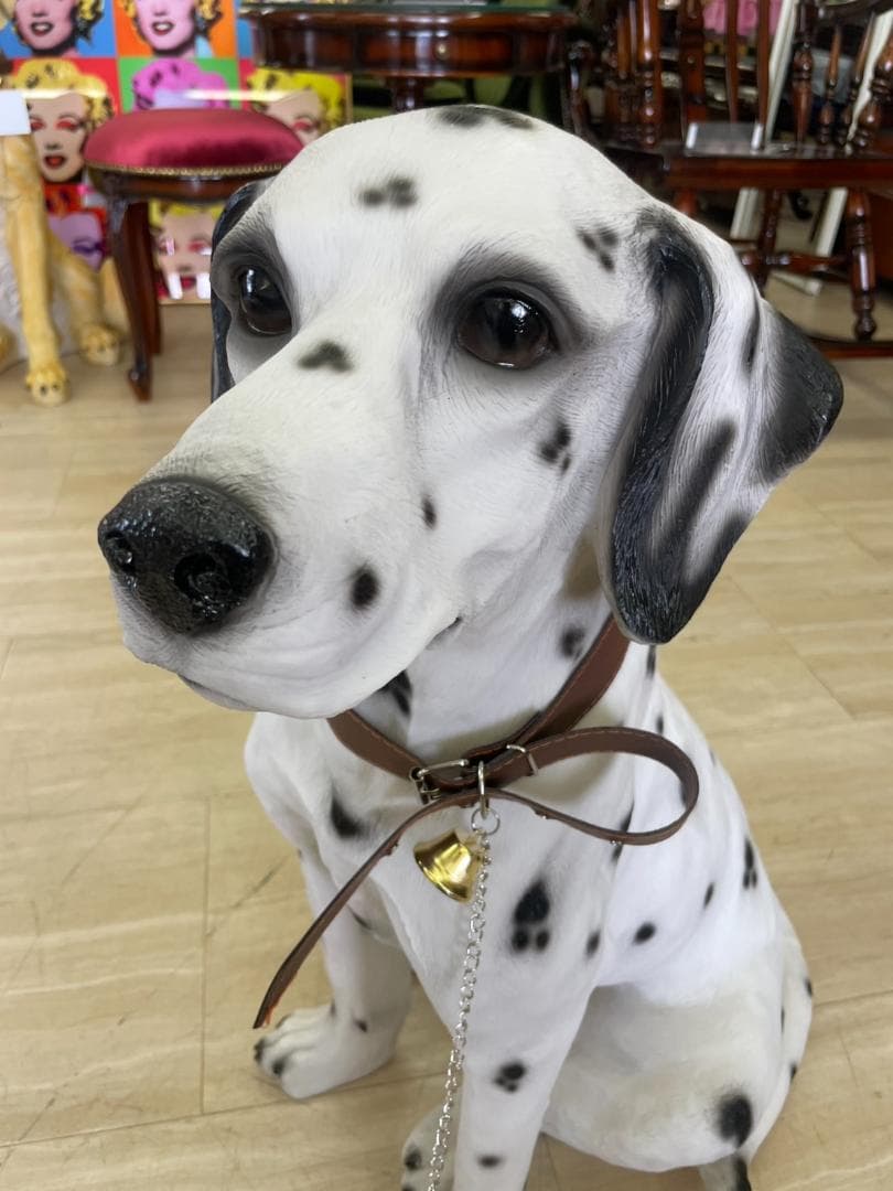 ダルメシアン　置物　オブジェ　犬　いぬ　玄関　エントランス　ガーデン　庭　ドック