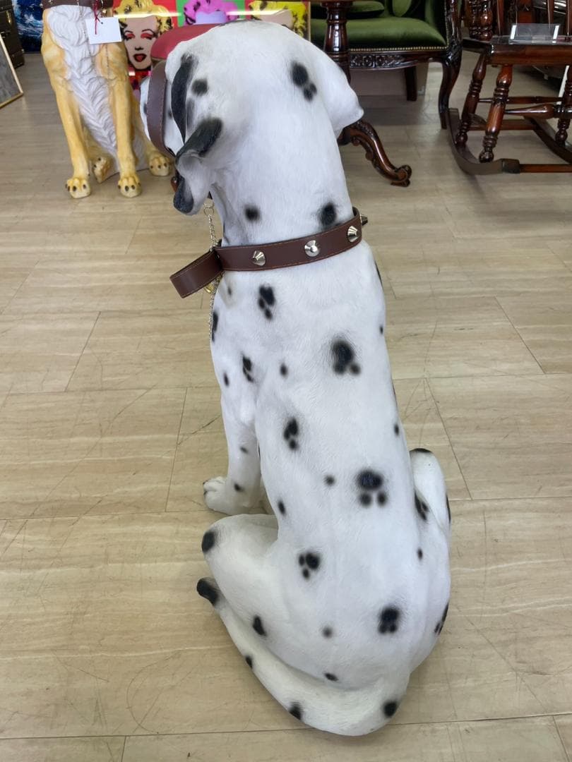 ダルメシアン　置物　オブジェ　犬　いぬ　玄関　エントランス　ガーデン　庭　ドック