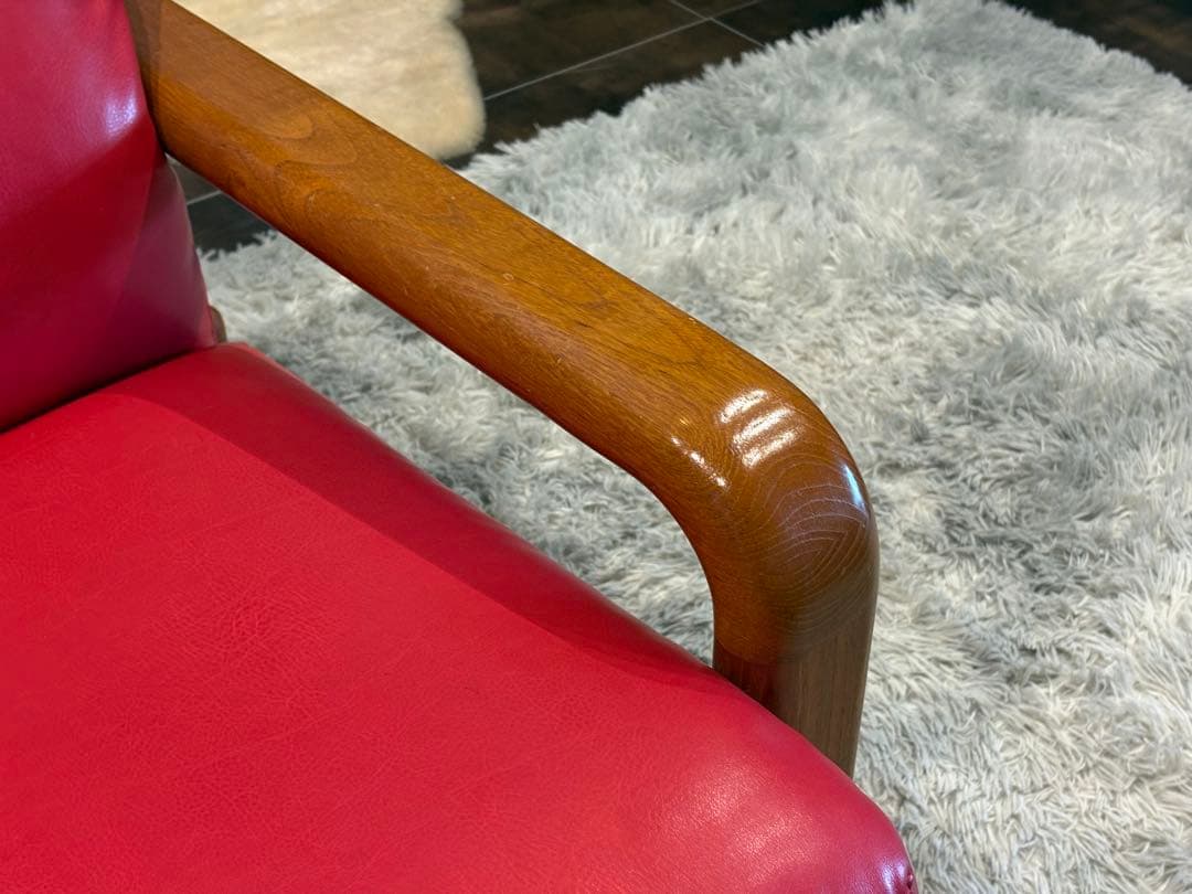 Ｌオルセン&サン L. olsen & son チーク無垢材　レッドレザー　IN