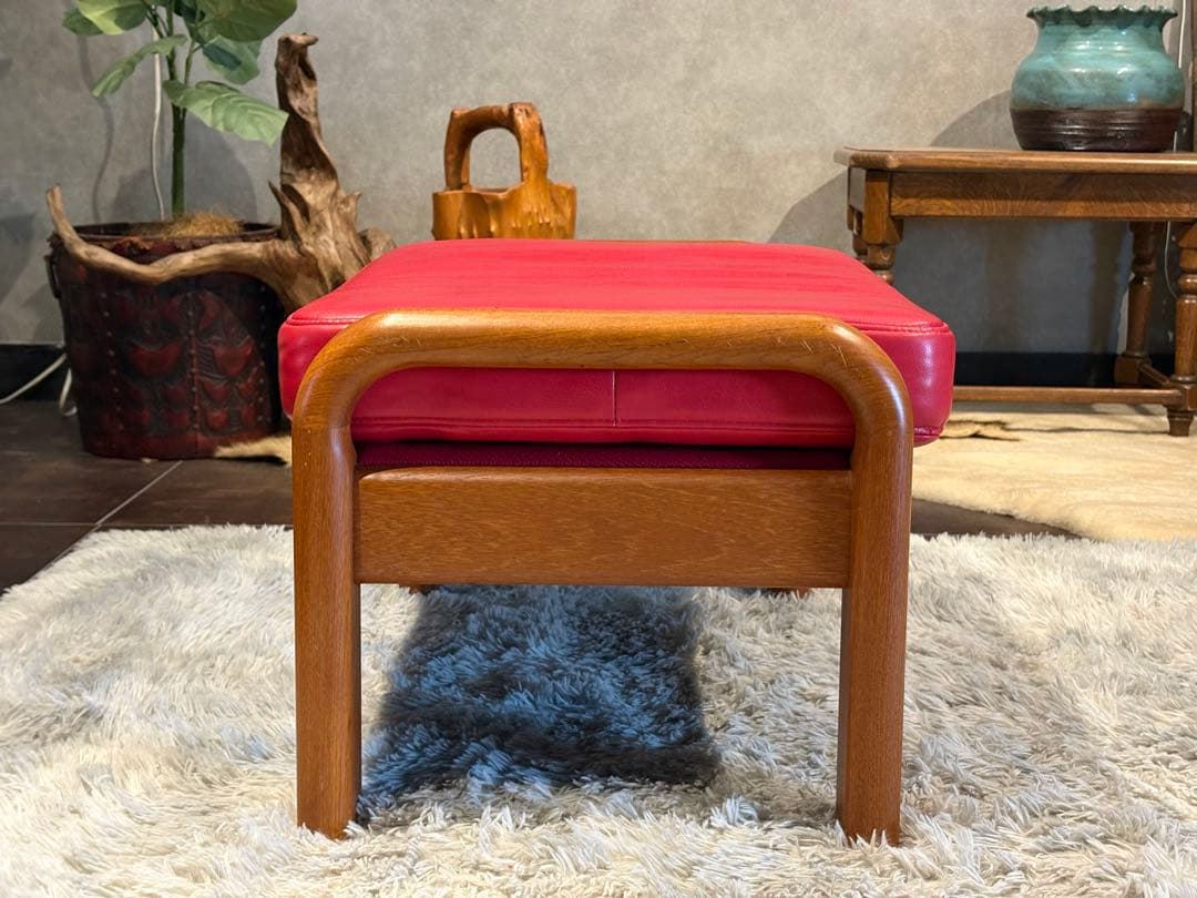 Ｌオルセン&サン L. olsen & son チーク無垢材　レッドレザー　IN