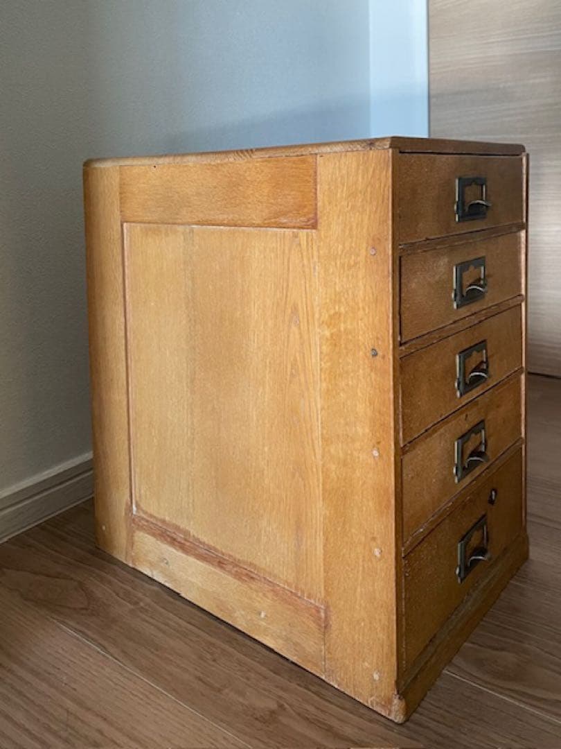 ★昭和レトロ 木製 5段　小引き出し 古道具　ヴィンテージ アンティーク