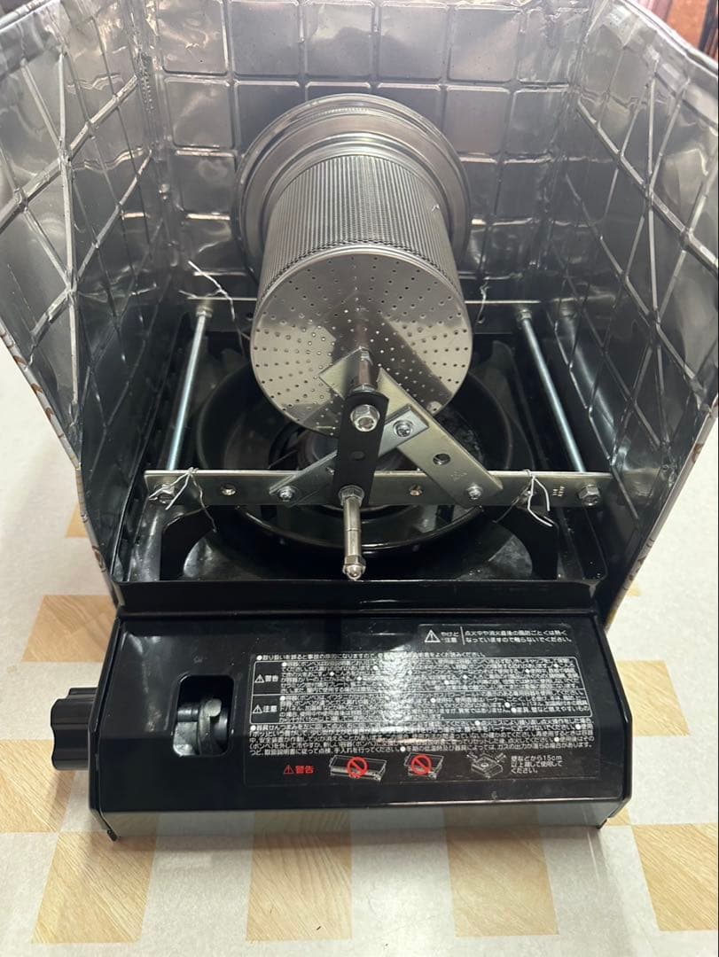 自作　手回しコーヒー焙煎器　ハンドロースター手作り　焙煎の解説書付き