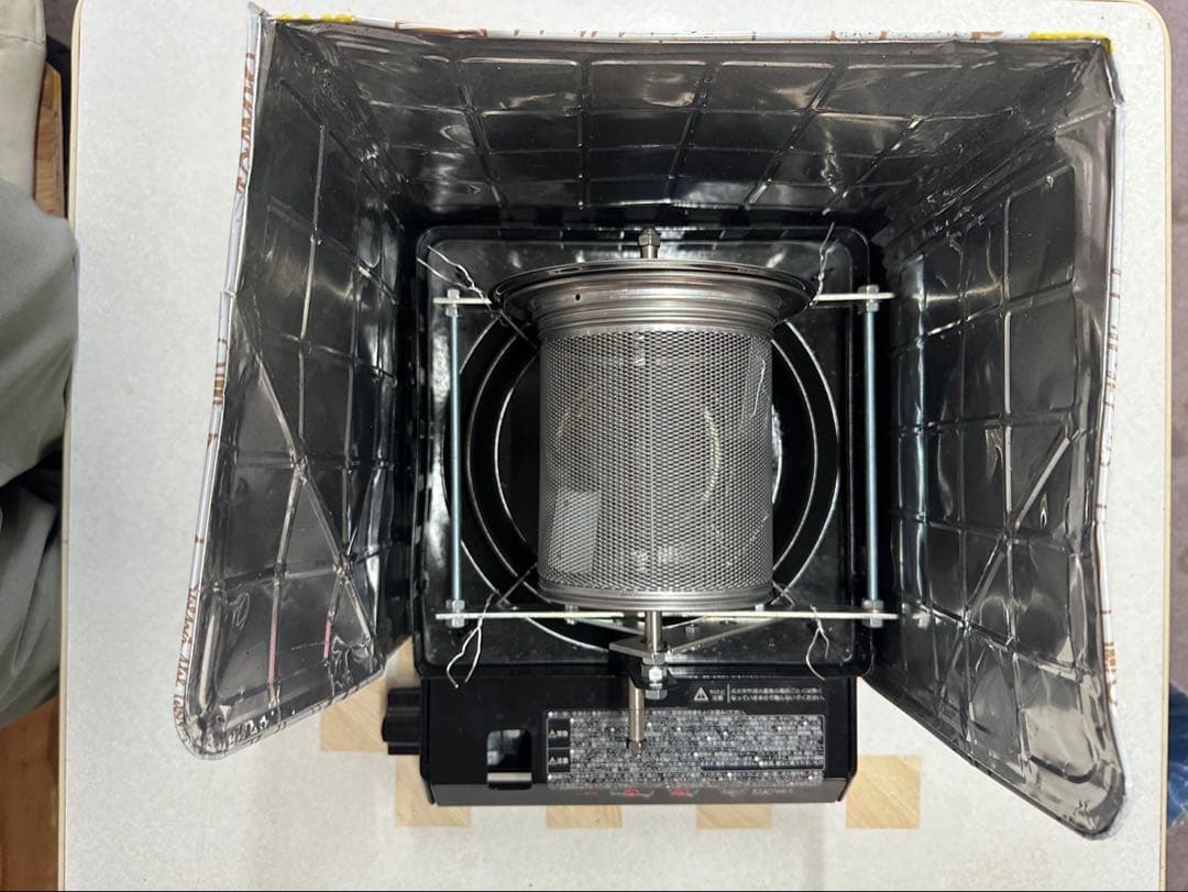 自作　手回しコーヒー焙煎器　ハンドロースター手作り　焙煎の解説書付き