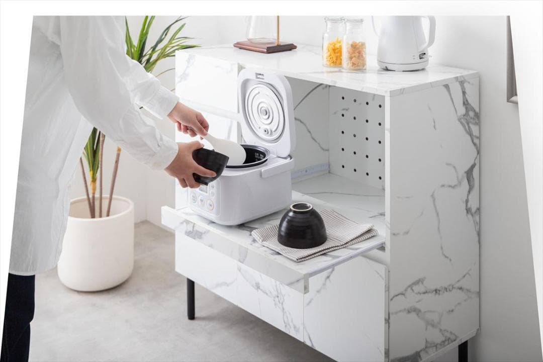 【送料無料】Ellis 大理石柄レンジ台【幅86cm】