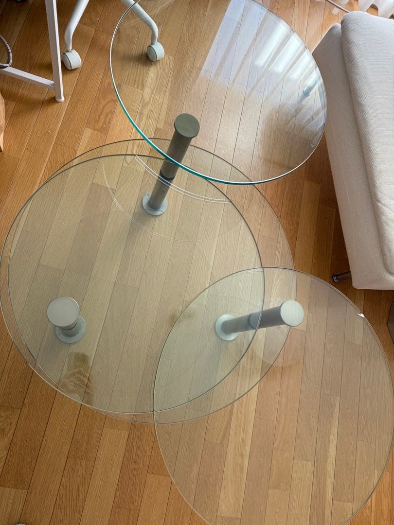 ロナルドシュミット 可動式ガラステーブル　ドイツ製 IDC大塚家具