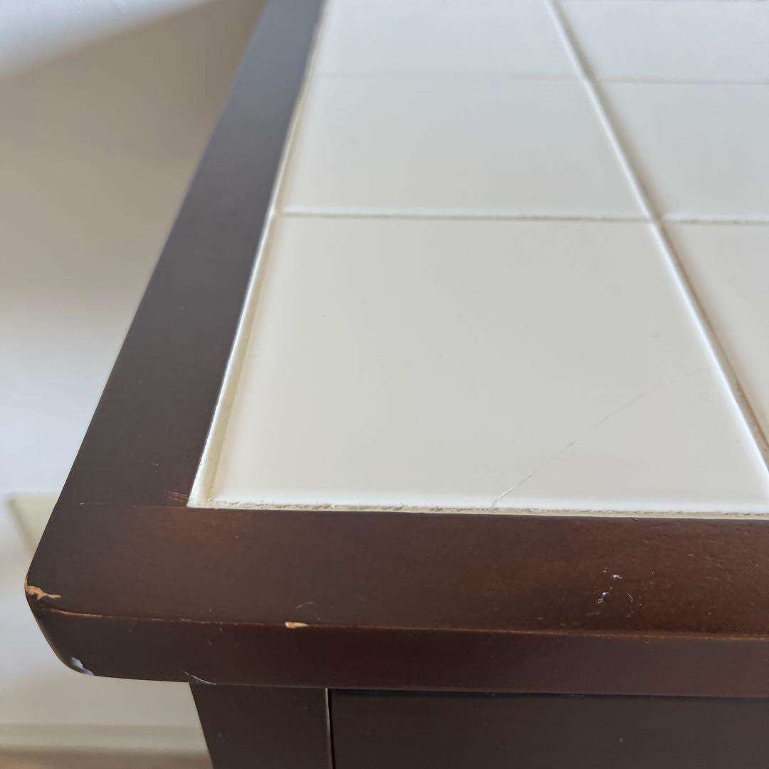 木製ラック ダークブラウン タイル天板