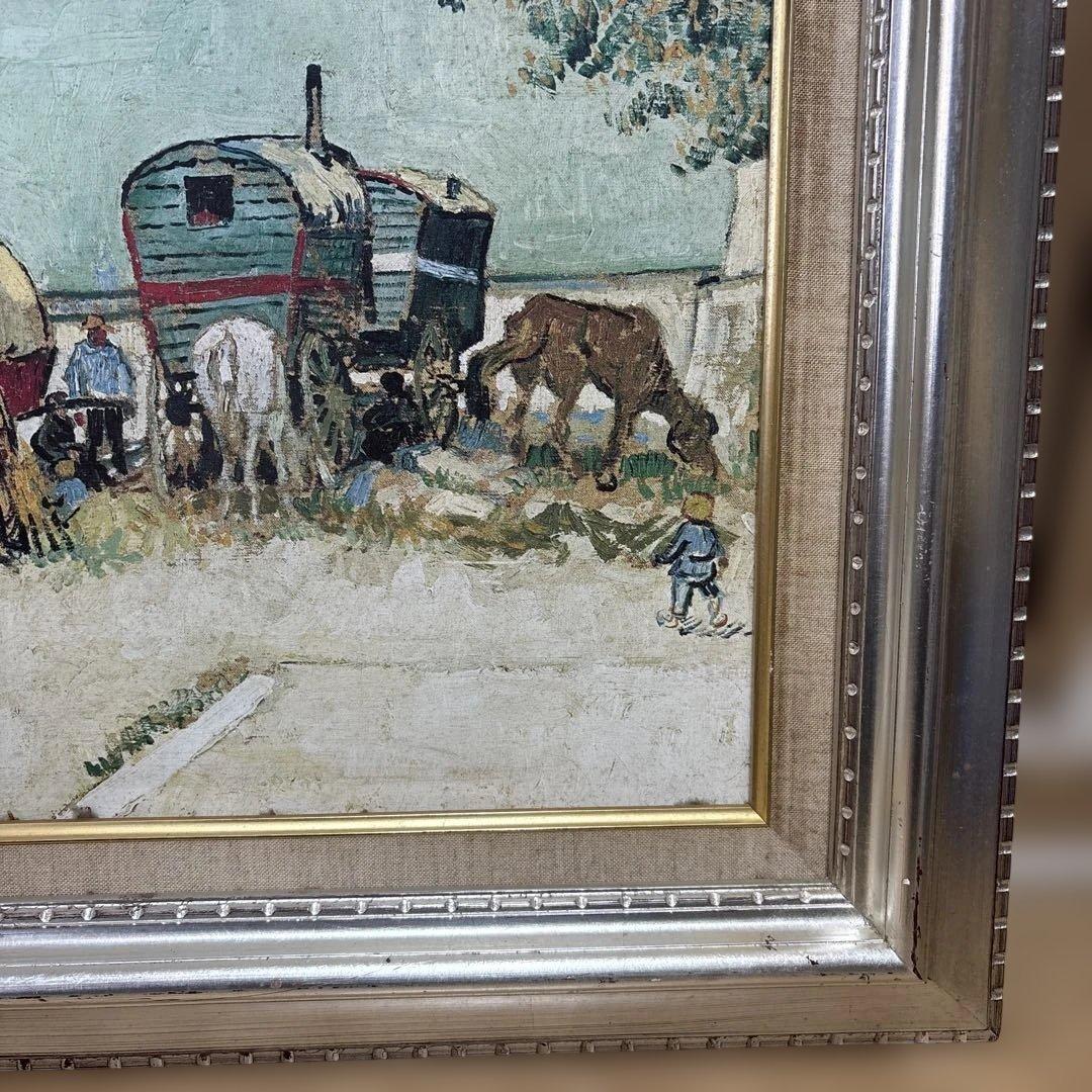 家馬車・ジプシーの野営 フィンセント・ファン・ゴッホ 額縁あり 複製