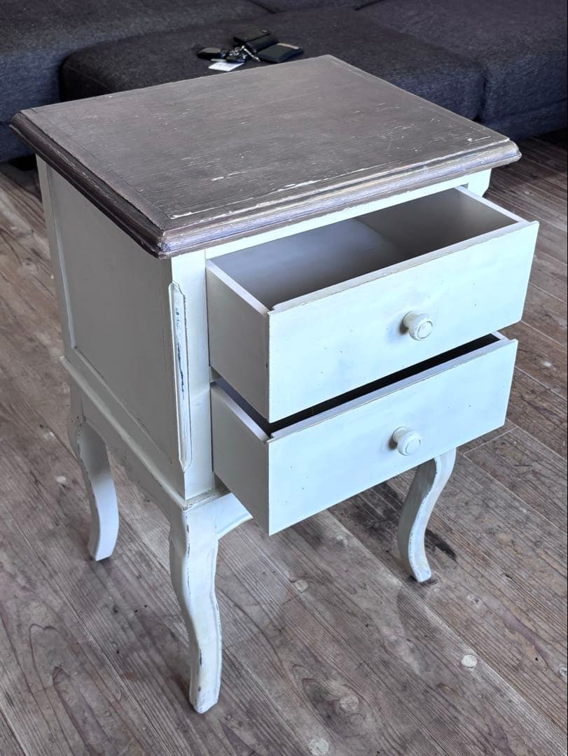 アンティーク木製チェスト 2引き出し サイドチェスト