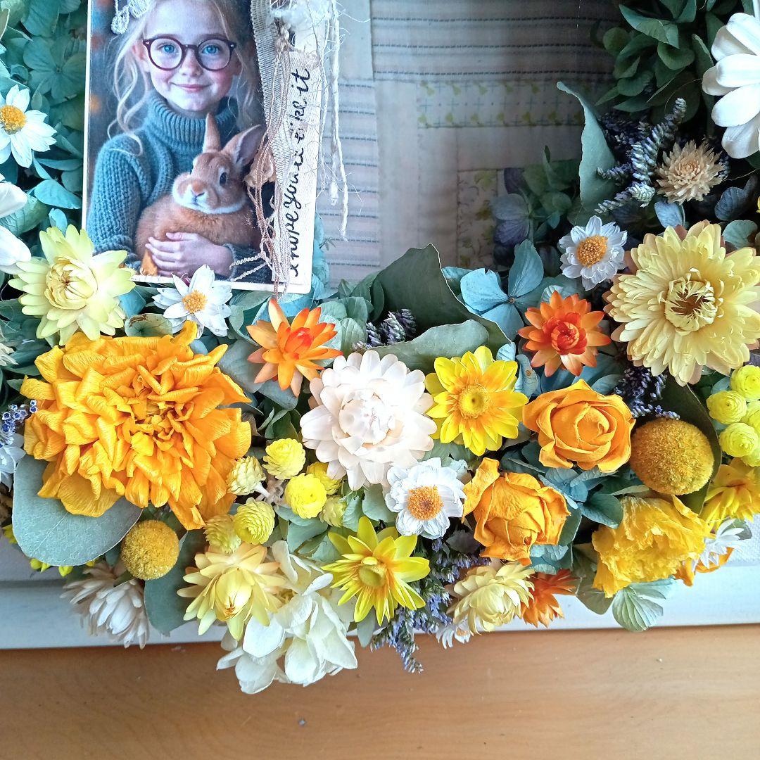 nao様専用＆秋色紫陽花とオレンジイエロー系小花大きめラウンドリース