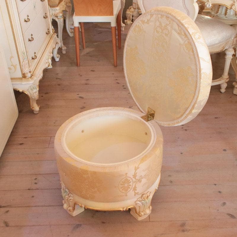 SILIK 収納付スツール オットマン 円形 丸形 シリック 210-1403